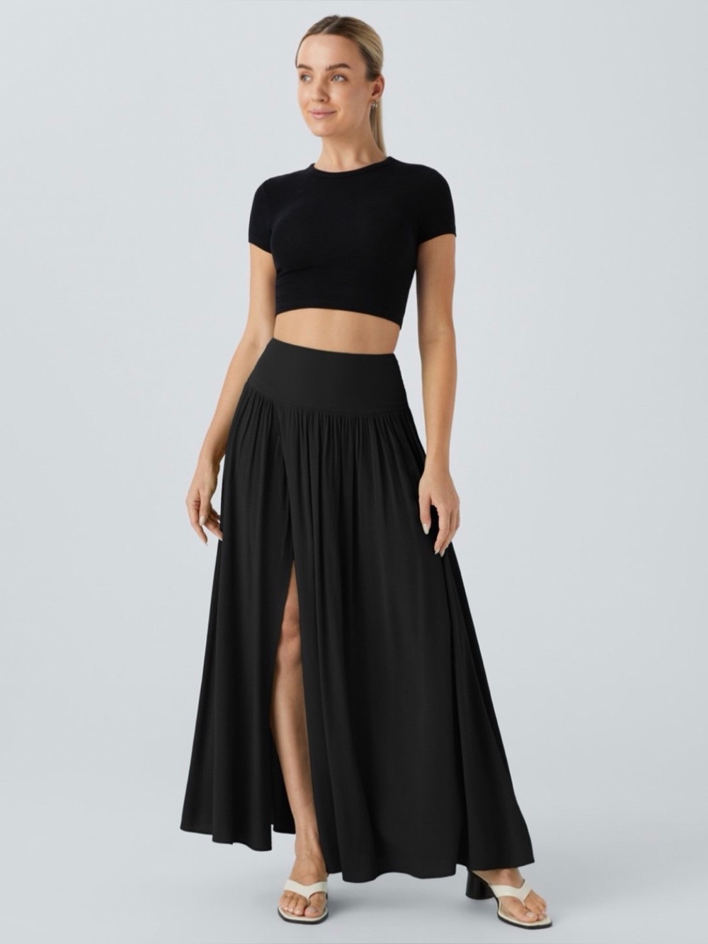 Halara Breezeful Split 2 in 1 Flowy Quick Dry Maxi Casual Skirt size Large